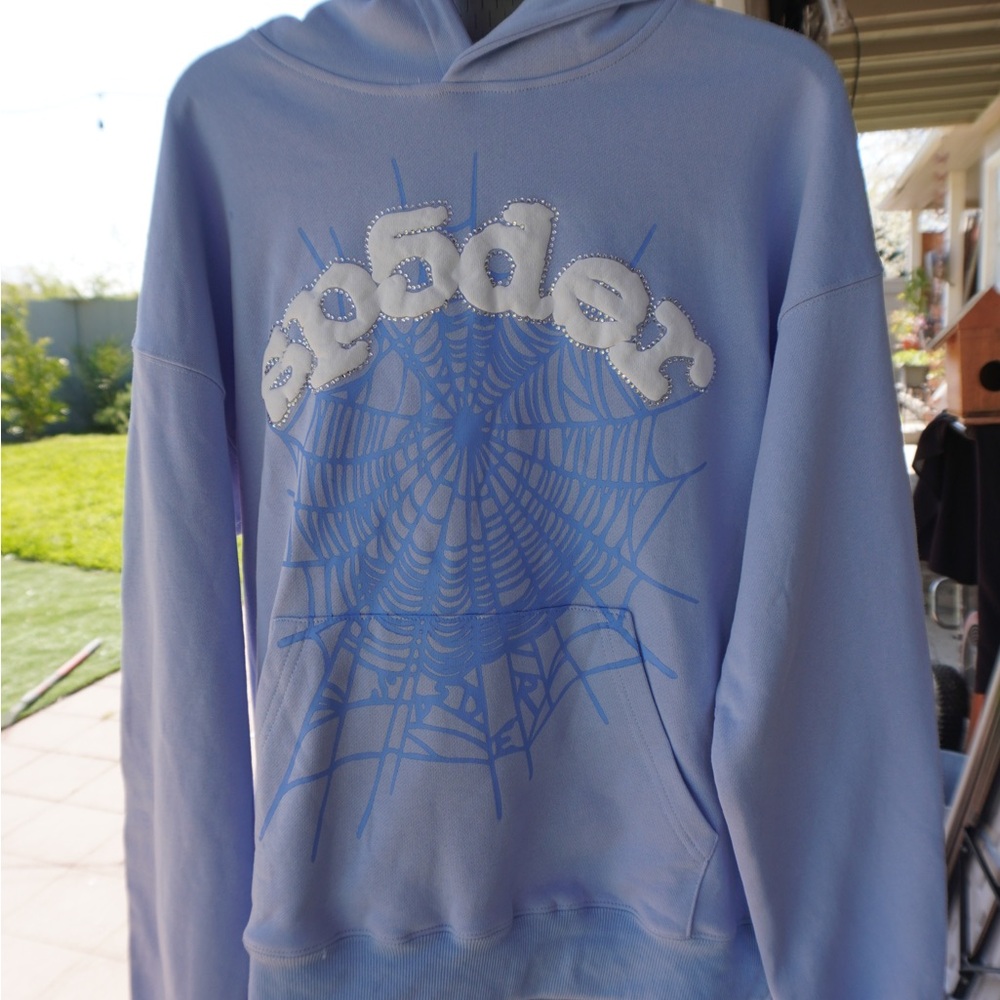 Sp5der Web Hoodie Sky Blue